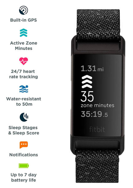 fitbit with gps and heart rate