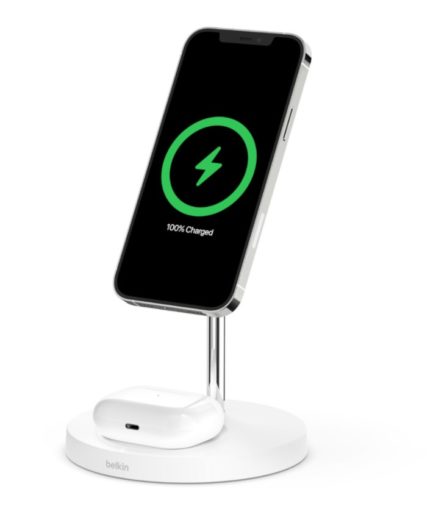 Belkin BOOST CHARGE PRO 2-in-1 Wireless Charger Stand with MagSafe 15W